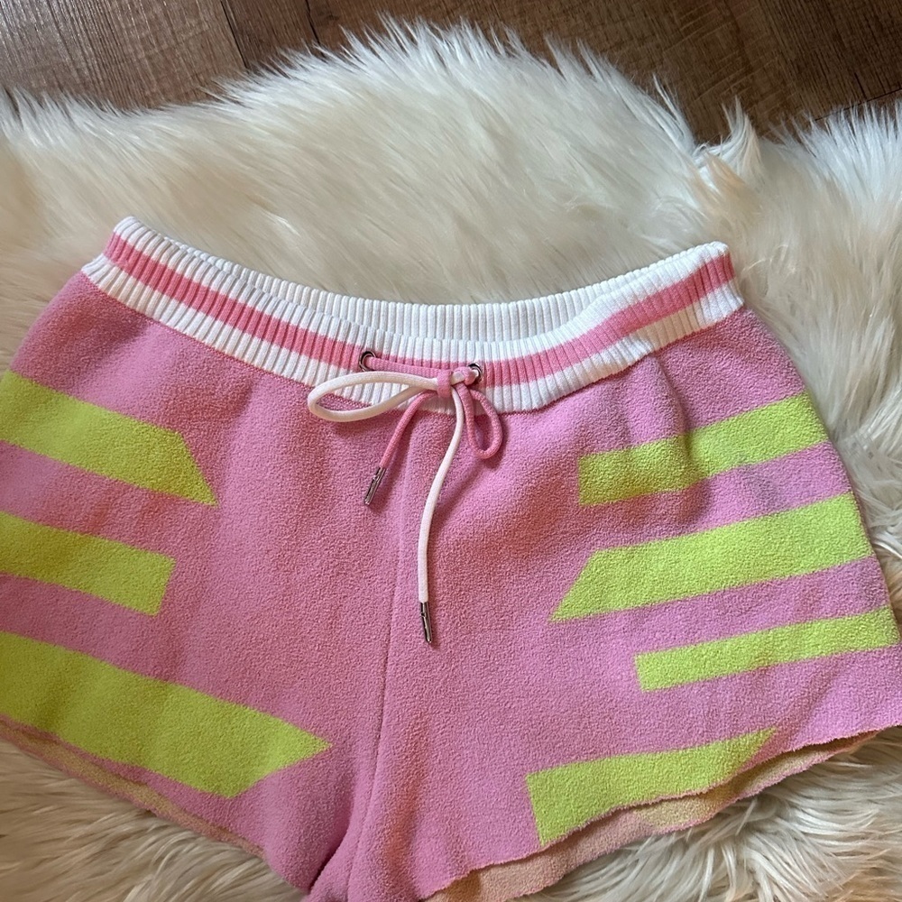SER.O.YA Beau Shorts In Pink + Green Stripe - Picture 7 of 10